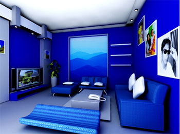 warna cat ruang tamu biru